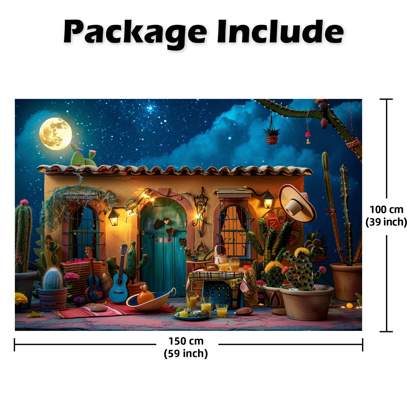 5×3 ft Building Backdrop Music Magic Forest Cabin Moon Background Home Decorations Night Landscape Camping Themd Party Backdrop