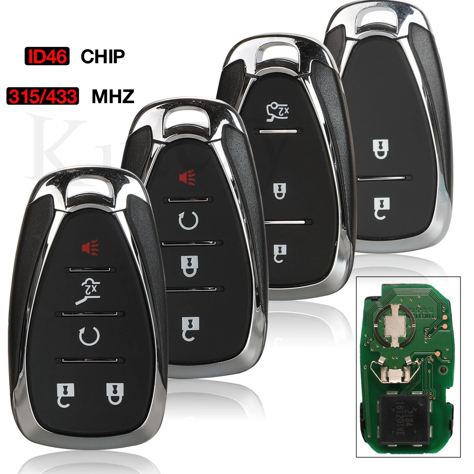 

jingyuqin Smart Remote Car Key ID46 - HYQ4AA 315Mhz, HYQ4EA 433Mhz - Fob For Chevrolet Cruze Camaro Malibu Equinox Spark