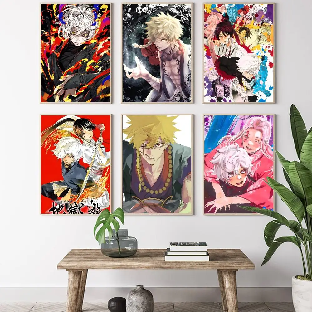 H-Hell s Paradise JAPAN anime Painting Calligraphy HD Canvas Poster living room bedroom bar aesthetic decoration