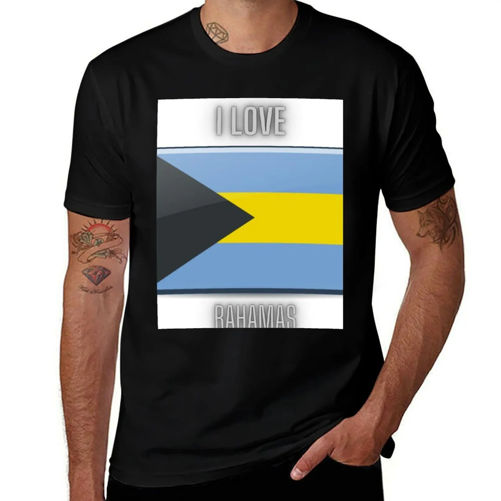 

LOVE BAHAMAS - T-shirt and sticker - Commonwealth of The Bahamas T-Shirt street wear mens cotton t shirts