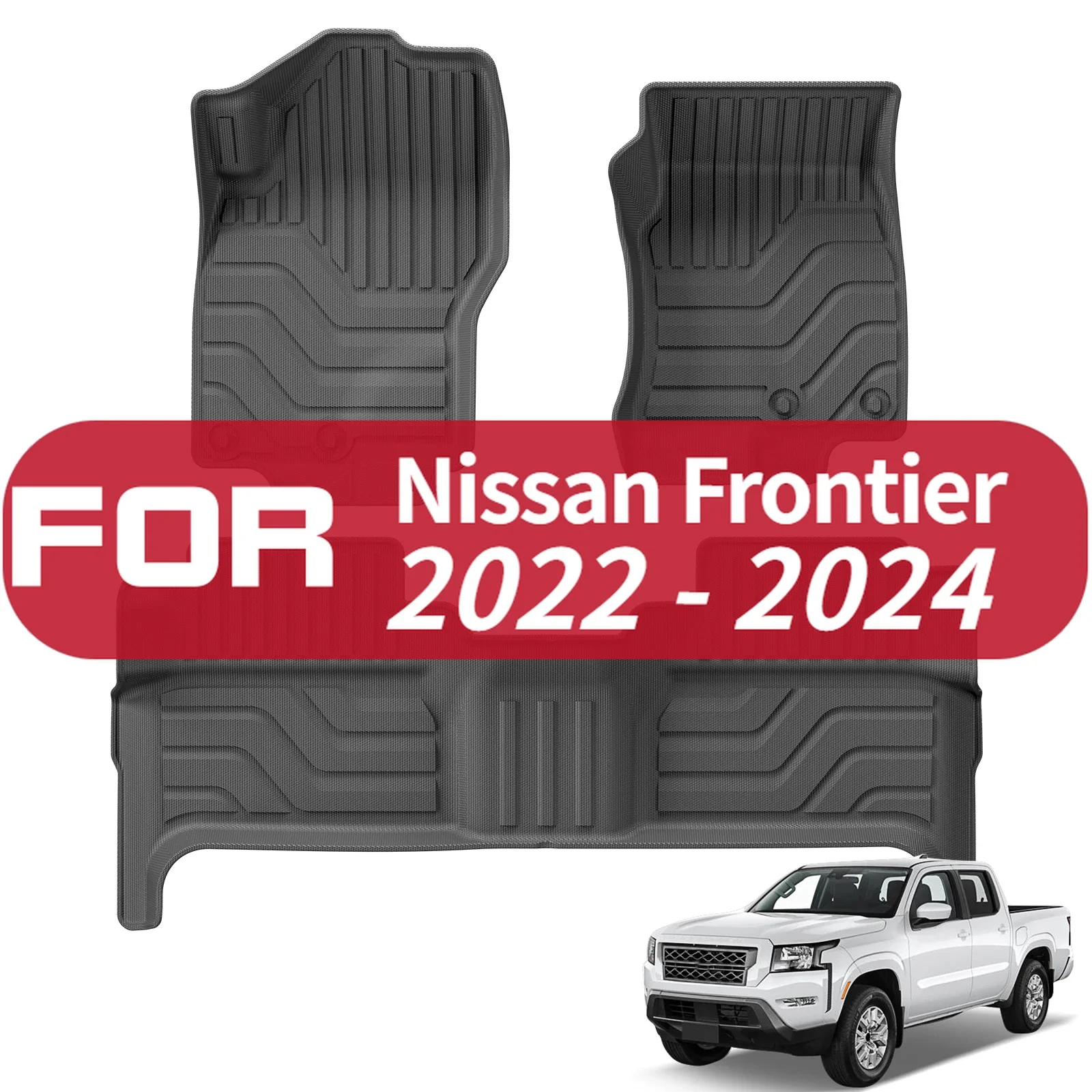 

Всепогодные коврики Nissan Frontier 2022-2024 TPE 3D автомобильные коврики для ног черный левый руль черный автомобильный напольный коврик