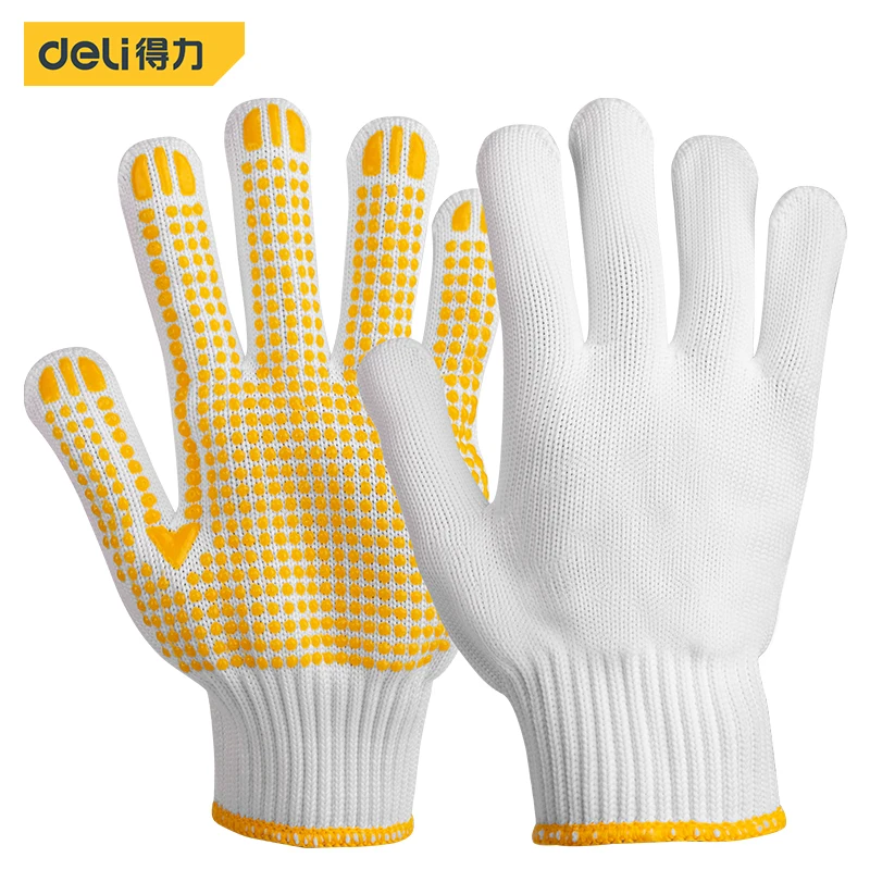 Deli Tools 1/2/3 Pairs Protective Gears Breathable Garden Gloves Woodworking Gardening Wear-resistant Professional Cotton Gloves