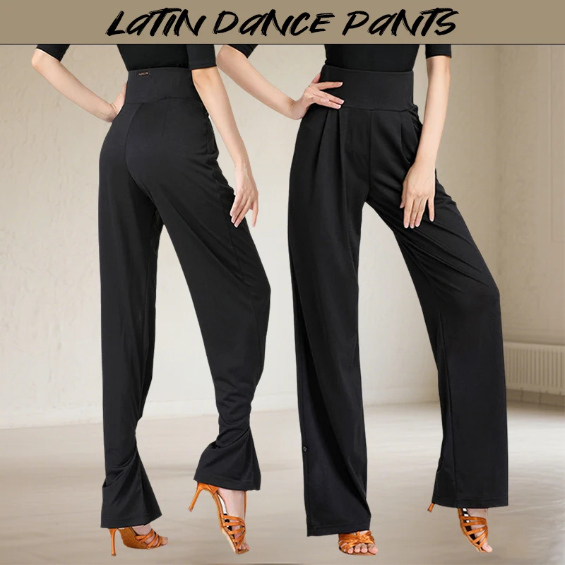 

Womens Summer Thin Elastic Latin Dance Pants Casual Long Loose Trousers Practice Sumba Rumba Ballroom Modern Dance Costume