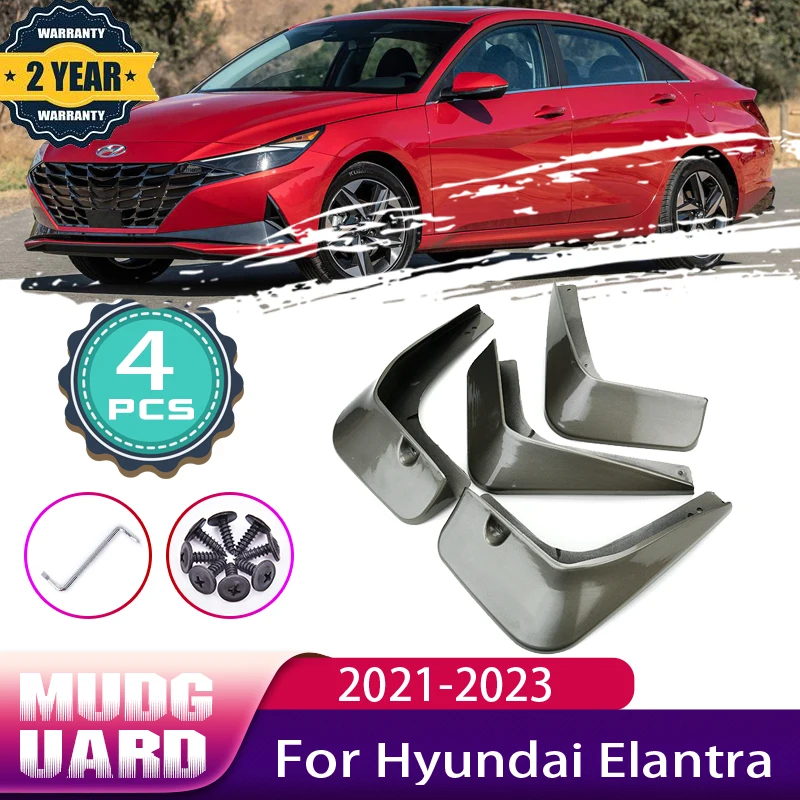 Car MudFlaps for Hyundai Elantra CN7 2023 2022 2021 Mudguards Guards Rear Wheel Fender Baking Paint Protect Mud flap Accessories