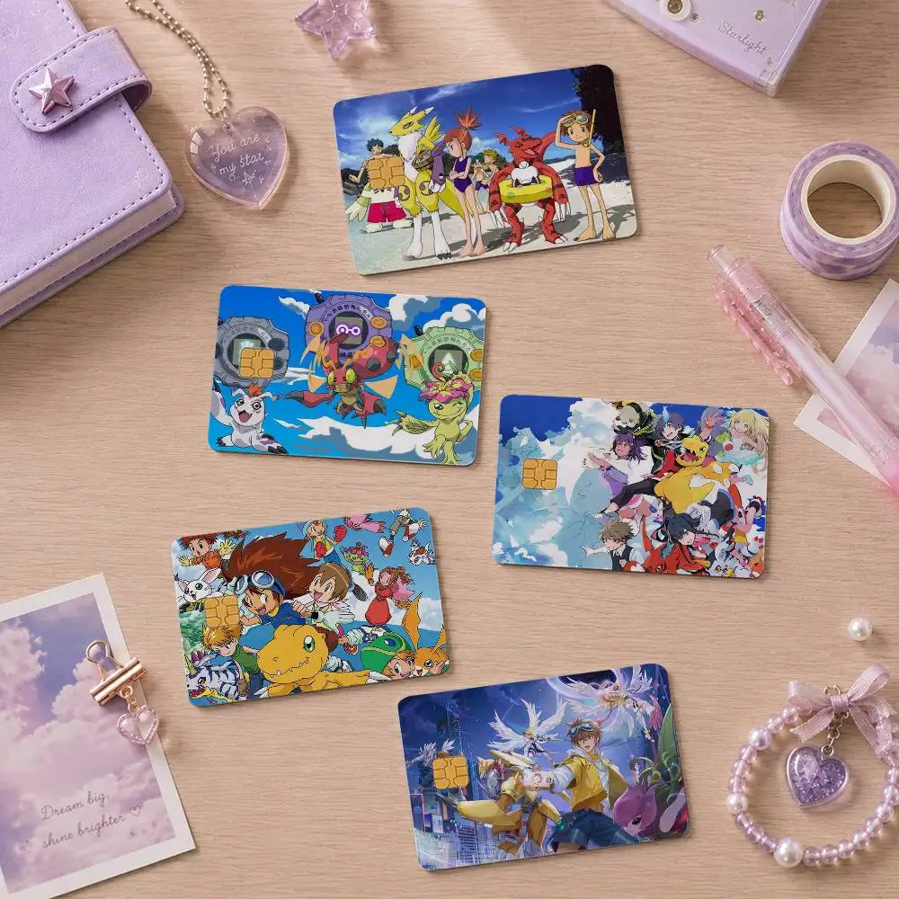 Cartoon Digimon Sticker Film Tape Skin for Credit Card Debit Card Waterproof Stickers