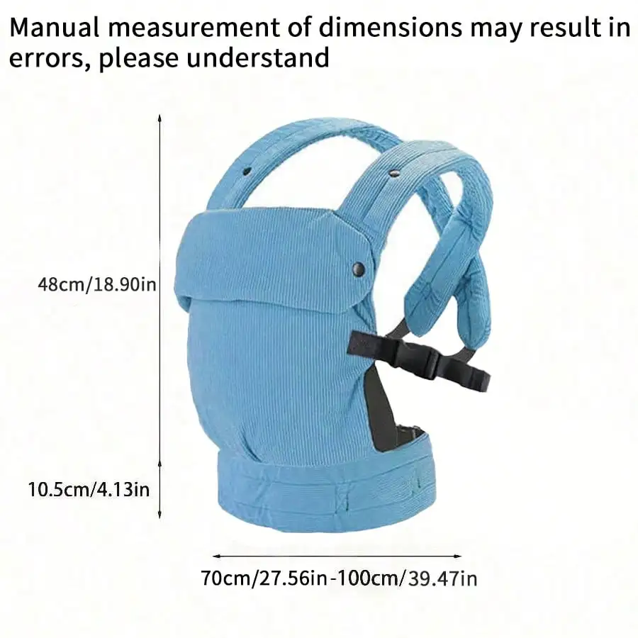 1Pc Double-Shoulder Baby Carrier, Front-Carrying Style for Babies - Adjustable - 4-in-1 Multifunctional Carrier, Soft and Comfortable Corduroy - Lightweight, Breathable, Not Stuffy, Easy and Convenient for Moms to Carry Their Babies When Going Out.