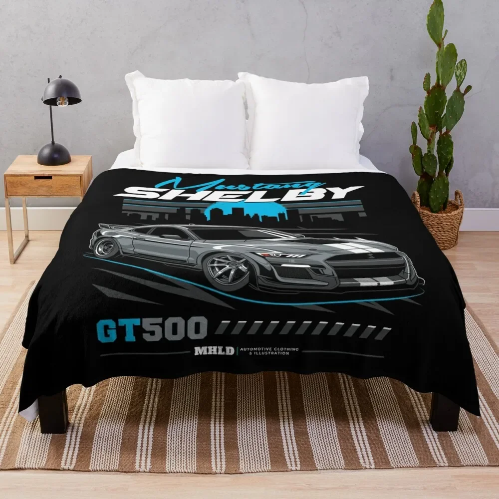

Shelby GT500 Car Drawing Throw Blanket Soft Comfort Blanket for Reading Watching TV