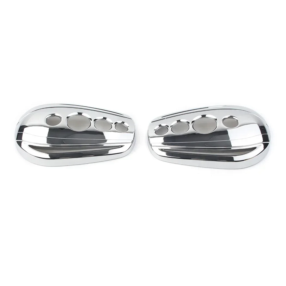 1 Pair Chrome Oval Motorcycle Rear View Mirrors Cover Cap for Harley Touring  Dyna Softail Sportster Choppers Crusiers