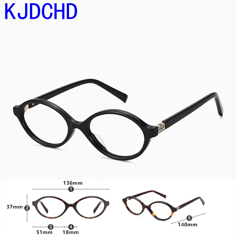 2024 Fashion Ladies MIU Model Small Oval Reading Glasses Eyeglasses 100% Acetate Simple Fashion Design Summer Hot Sale