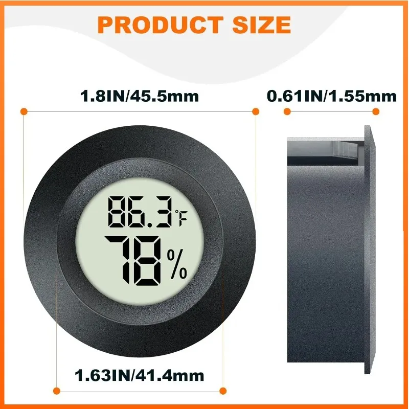 

1Pcs Mini Hygrometer Thermometer Fahrenheit or Celsius Meter Digital LCD Monitor Indoor Room Round Humidity Temperature Gauge