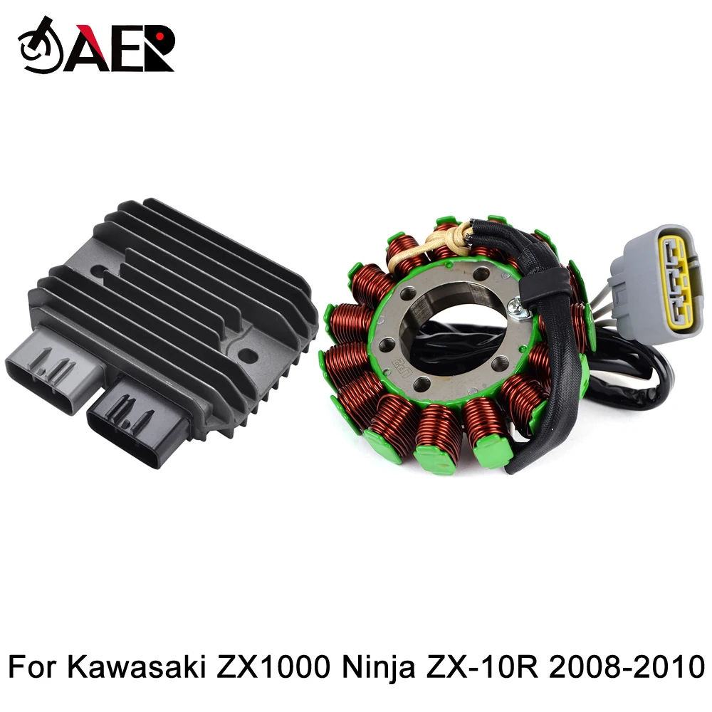 

Generator Stator Coil + Voltage Regulator Rectifier for Kawasaki Ninja ZX10R ZX-10R ZX1000 2008 2009 2010