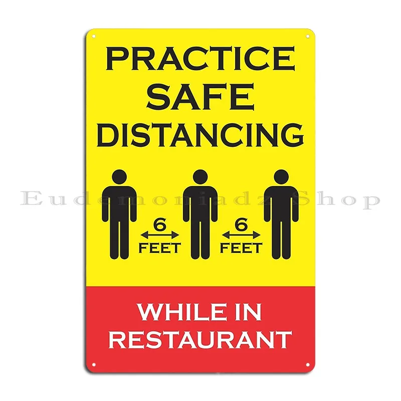 Practice Safe Distance In Restaurant Dhajr Metal Signs Cinema Garage Bar Printed Bar Tin Sign Poster