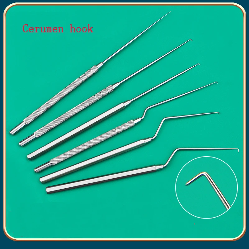 Medical cerumen hooks, hard earwax tools and instruments