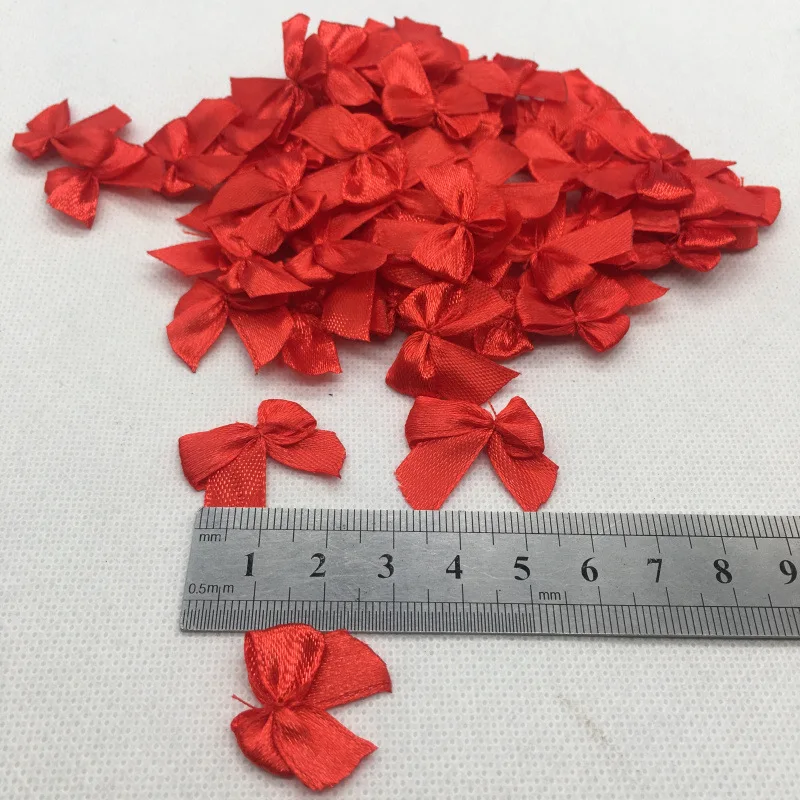 100pcs 25mm Mixed Satin Ribbon Bows Tie Small Bows Flower Hand Bow for DIY Christmas Wedding Party Decor Crafts Accessories