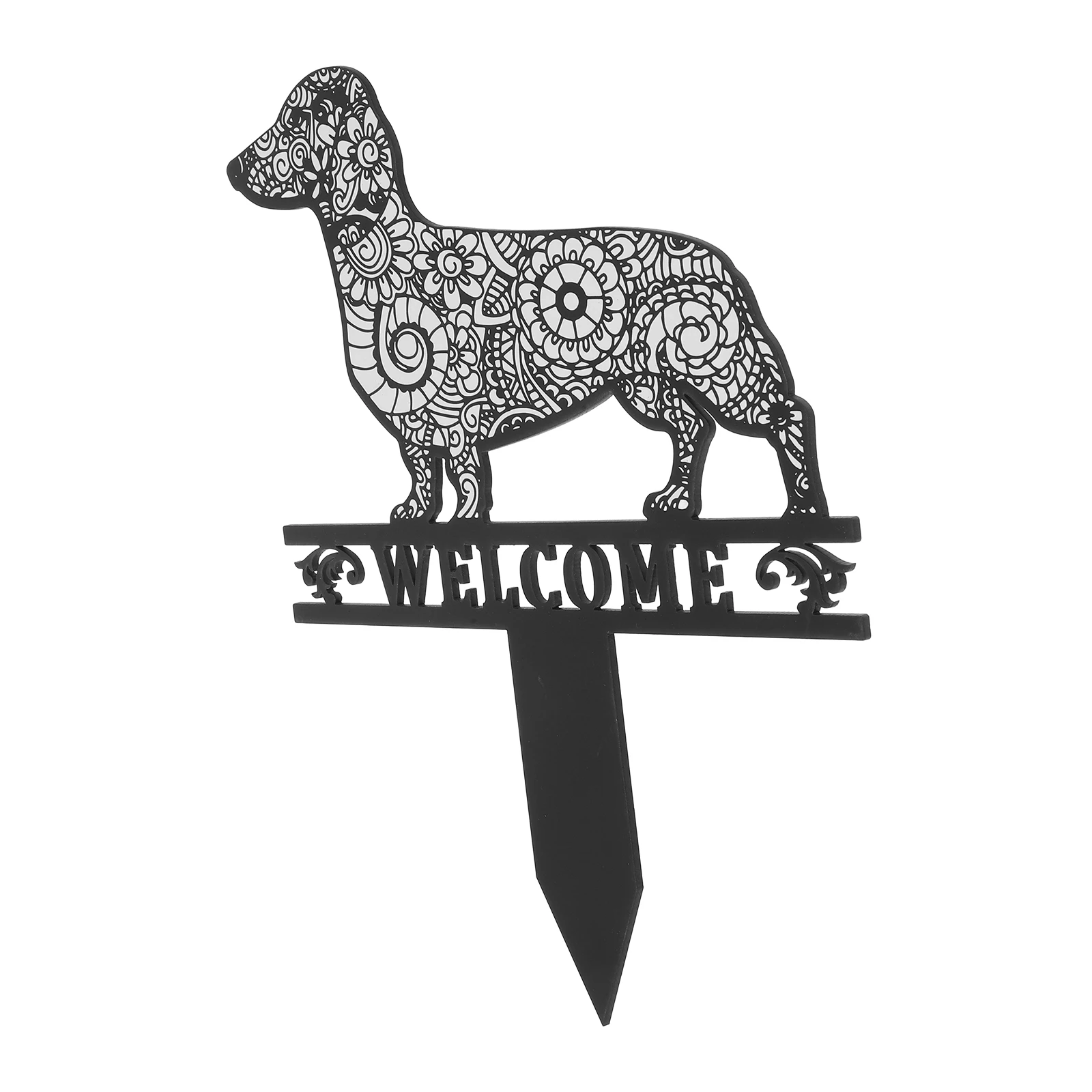 

Acrylic Art Signs Dog Yard Garden Decor for outside Decorative Stake Yards Courtyard Insert Statue Iron