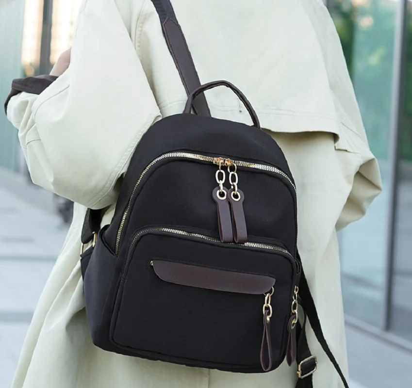 2025 New Fashion Trend Waterproof Oxford Backpacks Women's Small Travel Shoulder Bags Totes Casual Canvas School Bag Knapsack