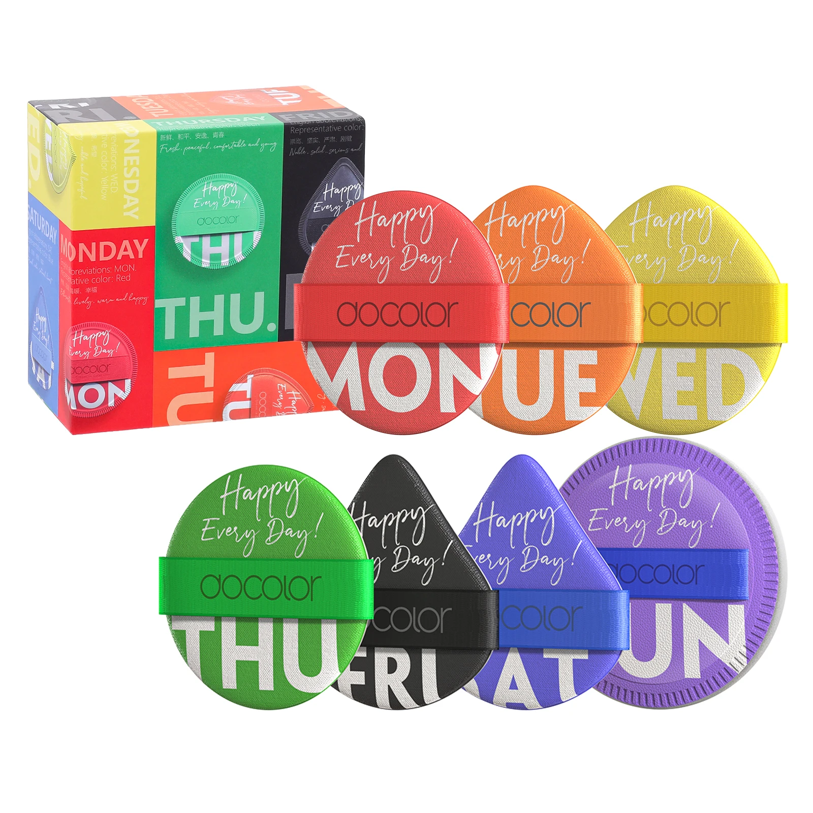 Docolor Puderquaste Gesichts-Make-up-Schwamm, Kosmetik, weiche Baumwolle, Gesichtspuderquaste, waschbar, Make-up-Puff-Werkzeuge, kosmetischer Schwamm, Schönheit