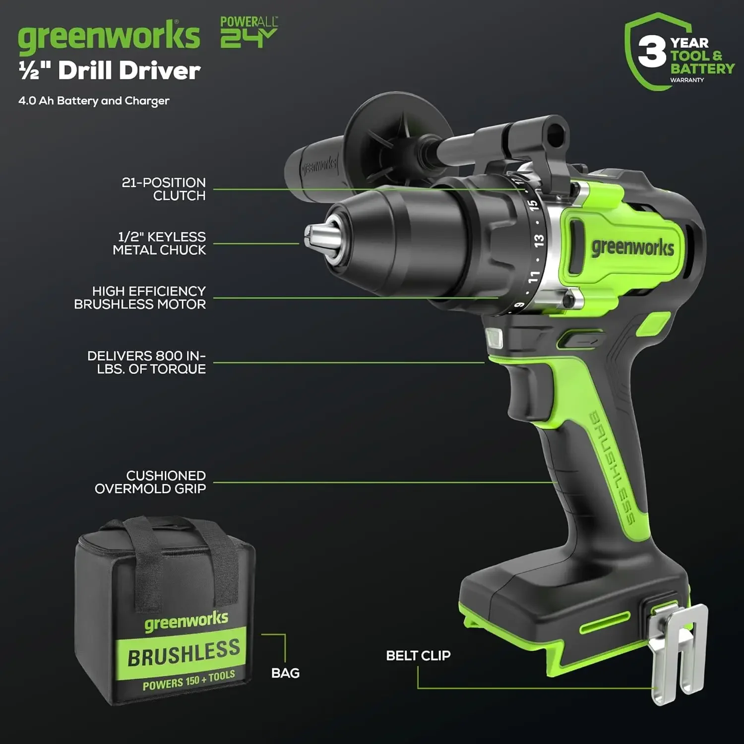 V Cordless Brushless 1/2