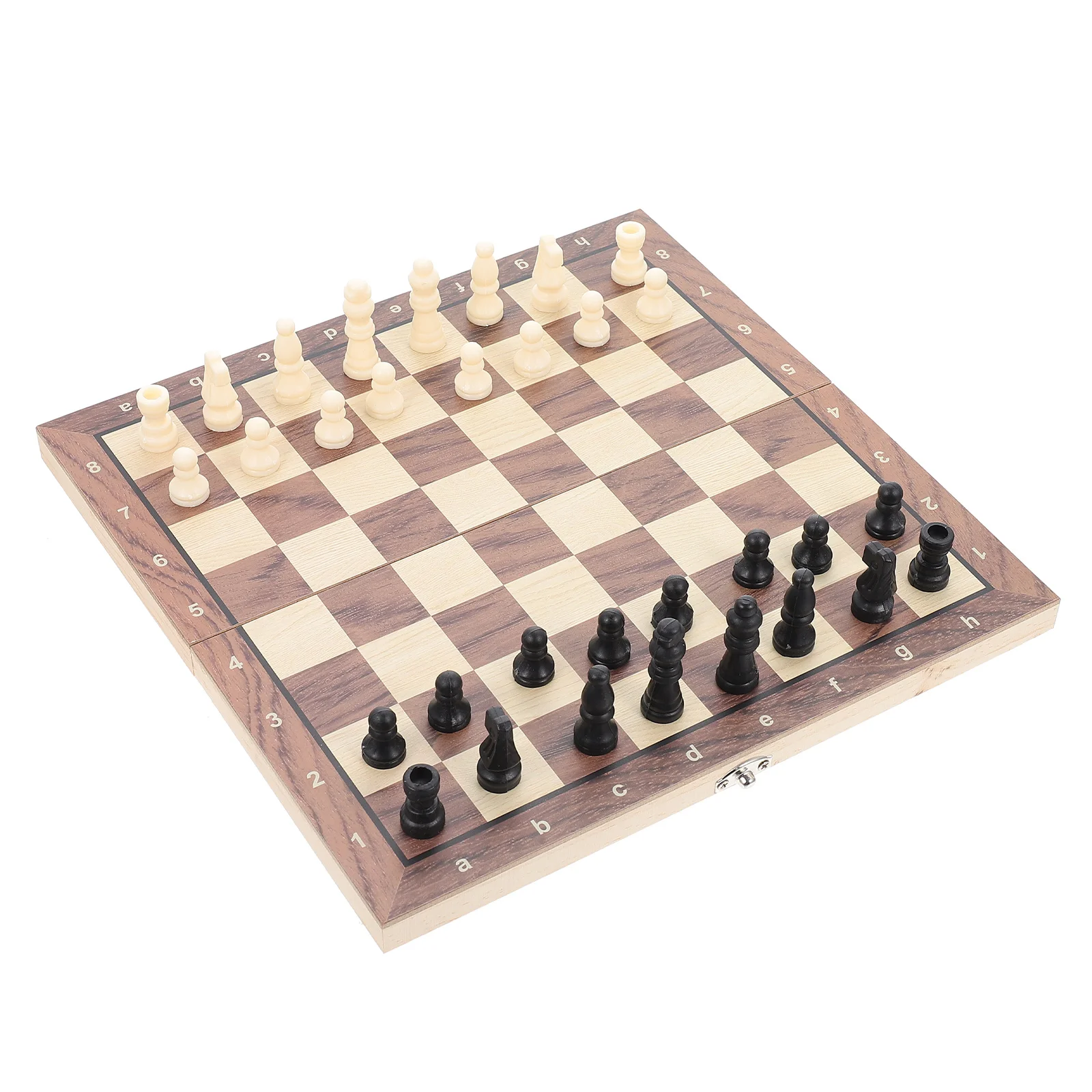 

1 set Wooden Portable Folding Kids Learning Checkers Board West International Chess Game International Chess Wood