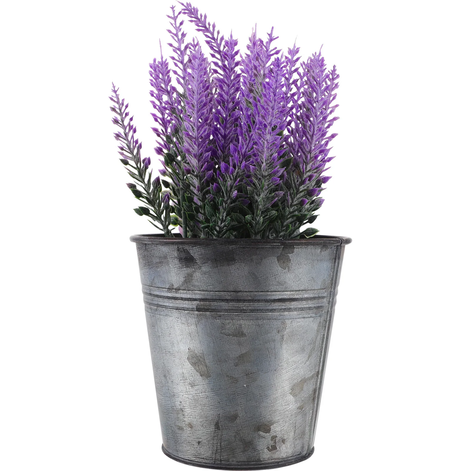 

Artificial Plants Lavender Iron Pot Desktop Decoration Ornaments Fake Potted Bonsai for Home Office Desk Decor