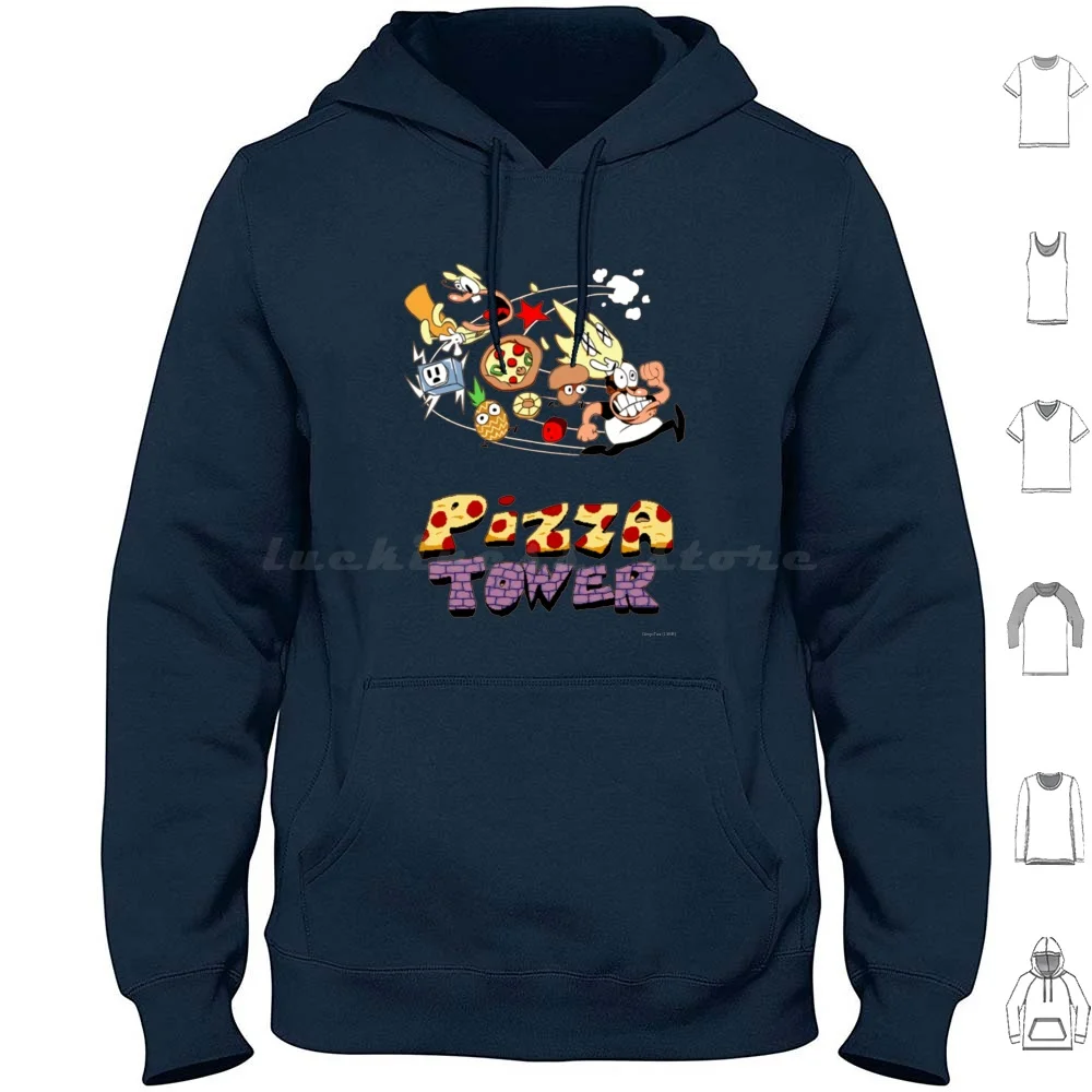 

Pizza Tower Peppino Trans Толстовки с длинным рукавом Pizza The Noise Pizza Tower Игра Doodle Food Tower Peppino