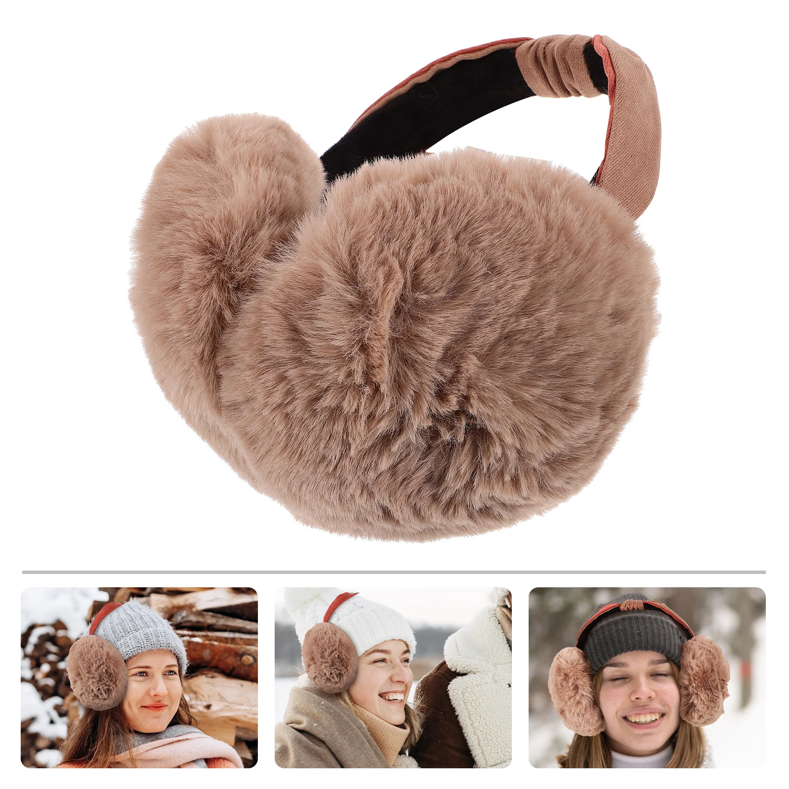 غطاء للأذنين لتغطية دافئة لينة فروي الأذن الشتاء غطاء للأذنين يفشل على الجليد التزلج في الهواء الطلق الكبار الأذن يفشل الإكسسوارات #5