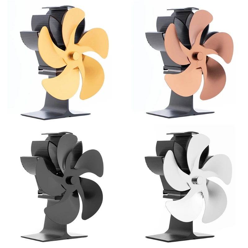 

SF502G 5 Fireplace Stove Fan Heat Powered Fan Quiet Efficient for Wood