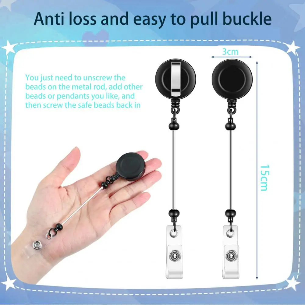 개폐식 분실 방지 이름 태그 랜야드 배지 릴, 경량 휴대용 DIY 이름 태그 배지 릴, 사무용품, 12 개