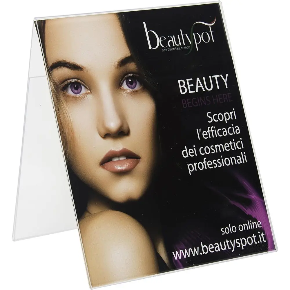 

Double Sided Acrylic Table Tent Sign Holders 8.5x11 for Restaurant & Café Display (Pack of 20)