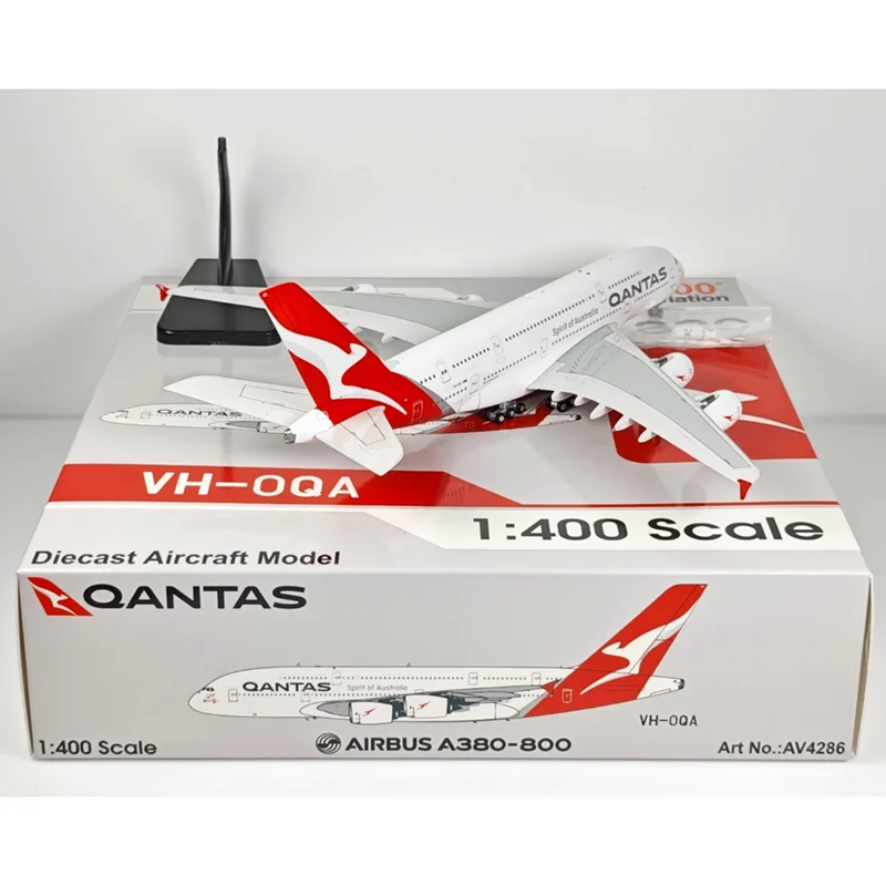 دييكاست 1/400 مقياس AV4286 Qandas A380-800 VH-OQA سبيكة نموذج طائرة لعبة تحصيل حلية الديكور