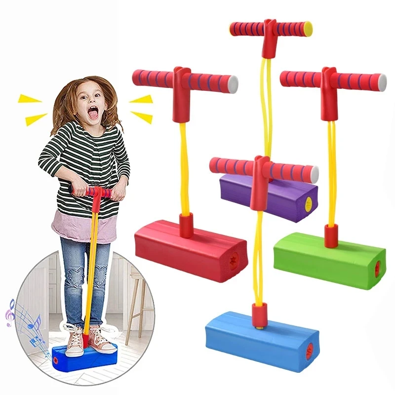 Kids Sports Games Toys Foam Pogo Stick Jumper Indoor Outdoor Fun Fitness Equipment Improve Bounce Sensory Toys for Boy Girl Gift