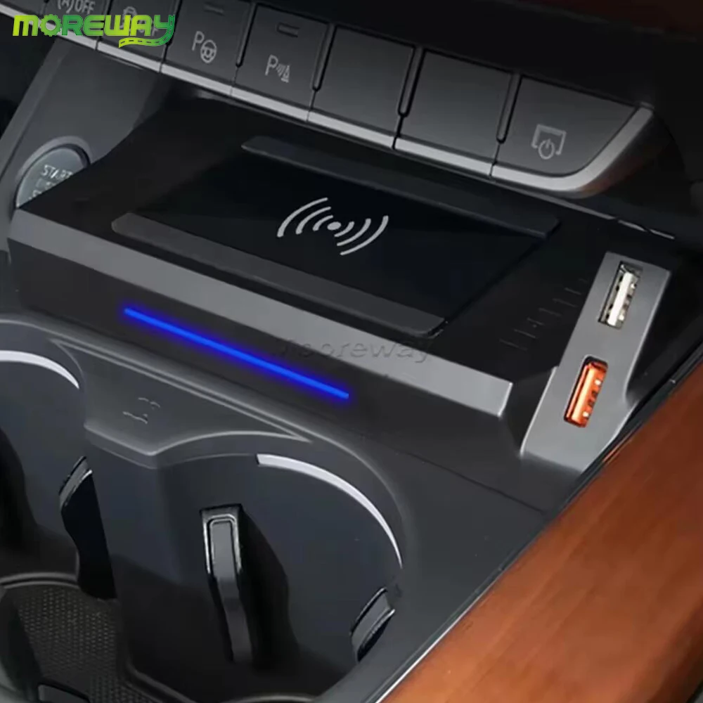 Podkładka ładująca do samochodu dla Audi A4 B9 S4 RS4 A5 2017-2021 Bezprzewodowa ładowarka Uchwyt na telefon komórkowy Gniazdo Szybkie ładowanie Akcesoria