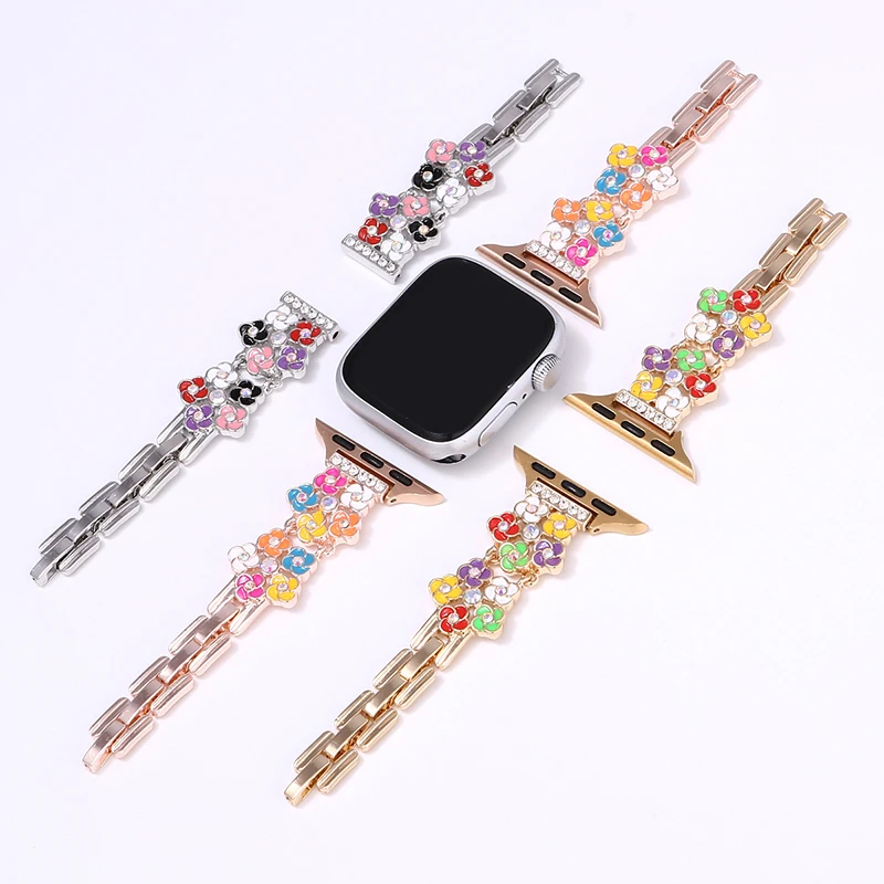 Fashion Band for Apple Watch Strap 38/40/41mm 42/44/45/49mm Series9 8 7 6 5 Adjustable Metal Wristband Women Bracelet For iWatch