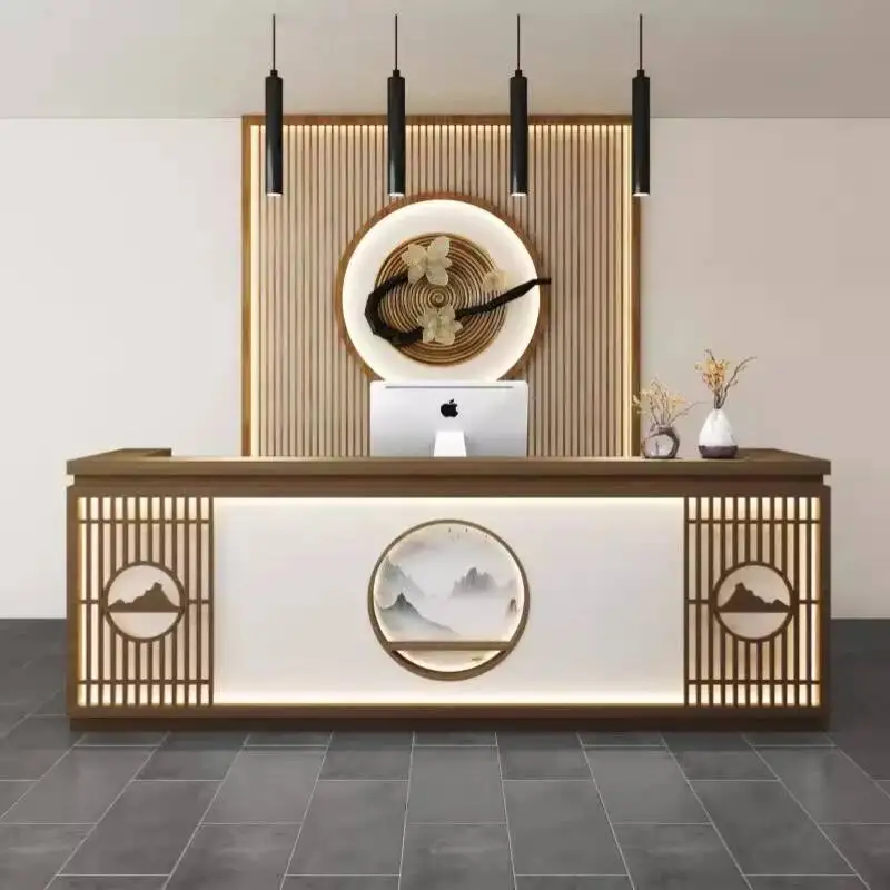 

Простая классическая стойка ресепшн в стиле Senior Style для салона красоты, роскошная на заказ, мебель для офиса