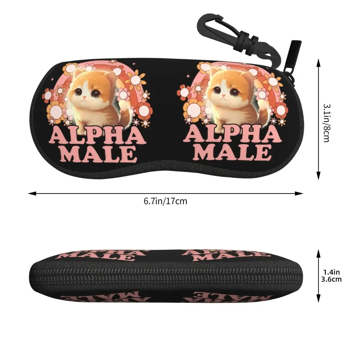 Custom Alpha Male Cat Kitten Funny Animal Shell Eyeglasses Case Women Men Cool Glasses Case Sunglasses Box Pouch