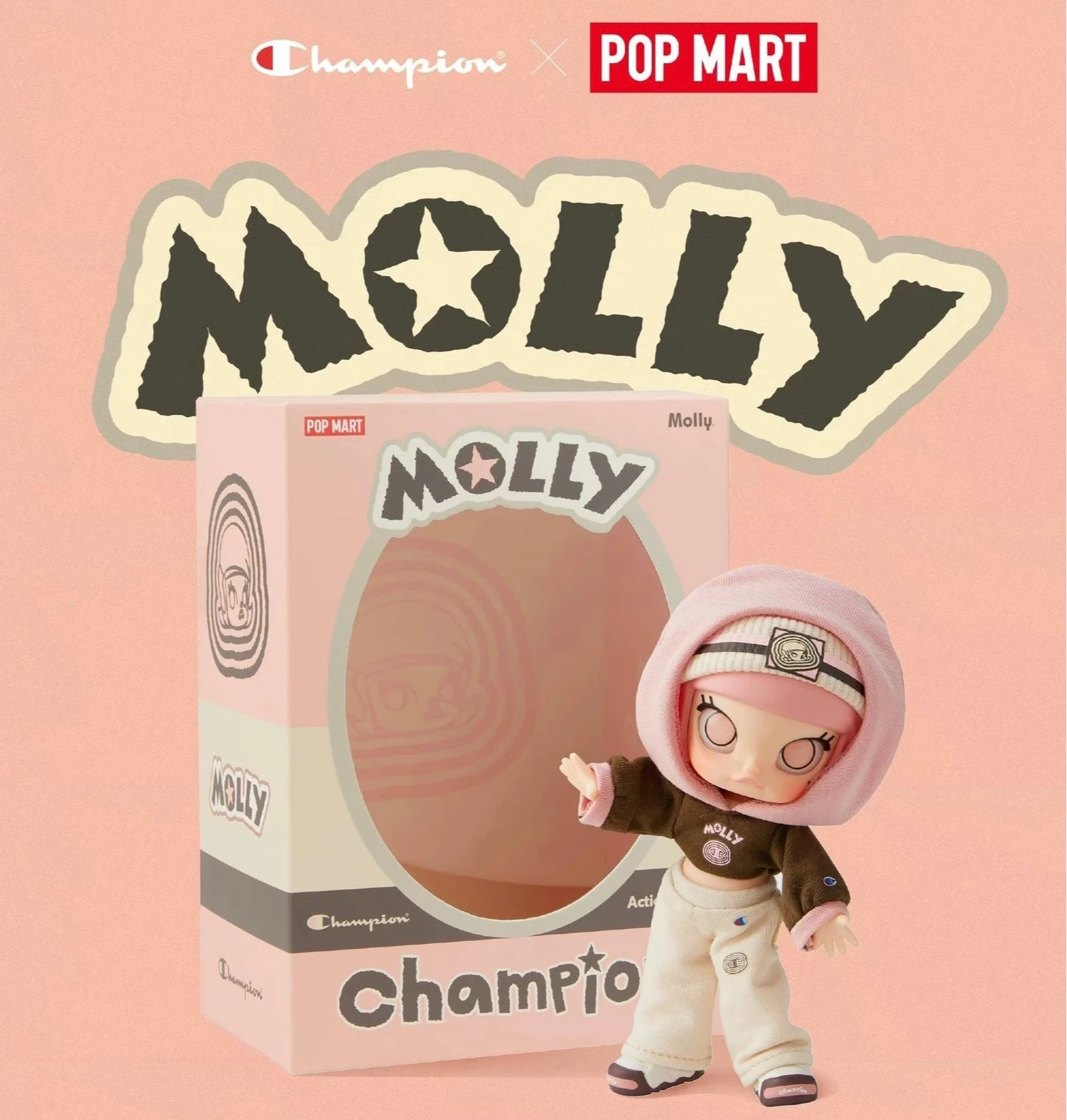 

Genuine POP MART MOLLY X Champion Series BJD 1/12 Action Figure Toy Home Decoration Surprise Gift in Stock