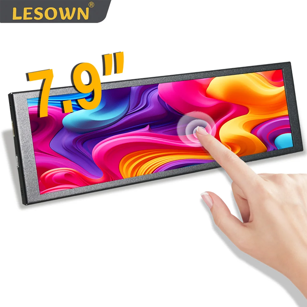 

LESOWN 7,9 8,8 дюйма 400x1280 IPS горизонтальный дисплей ЖК-монитор с растянутой планкой для ноутбуков, игровых консолей, мобильных устройств, работы
