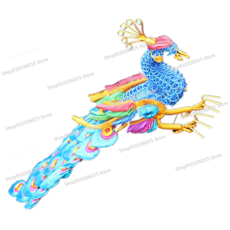 Featured Handicrafts, Aluminum Wire Woven Peacock Model Metal Wire DIY Phoenix Creative Gift Ornament