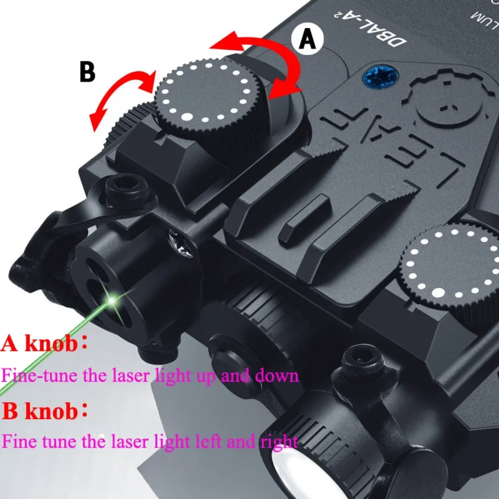 DBAL-A2 الأخضر ريد دوت مصباح يدوي مع مفتاح ضغط عن بعد سلاح التكتيكية ضوء إحترافي للصيد في الهواء الطلق مادة النايلون