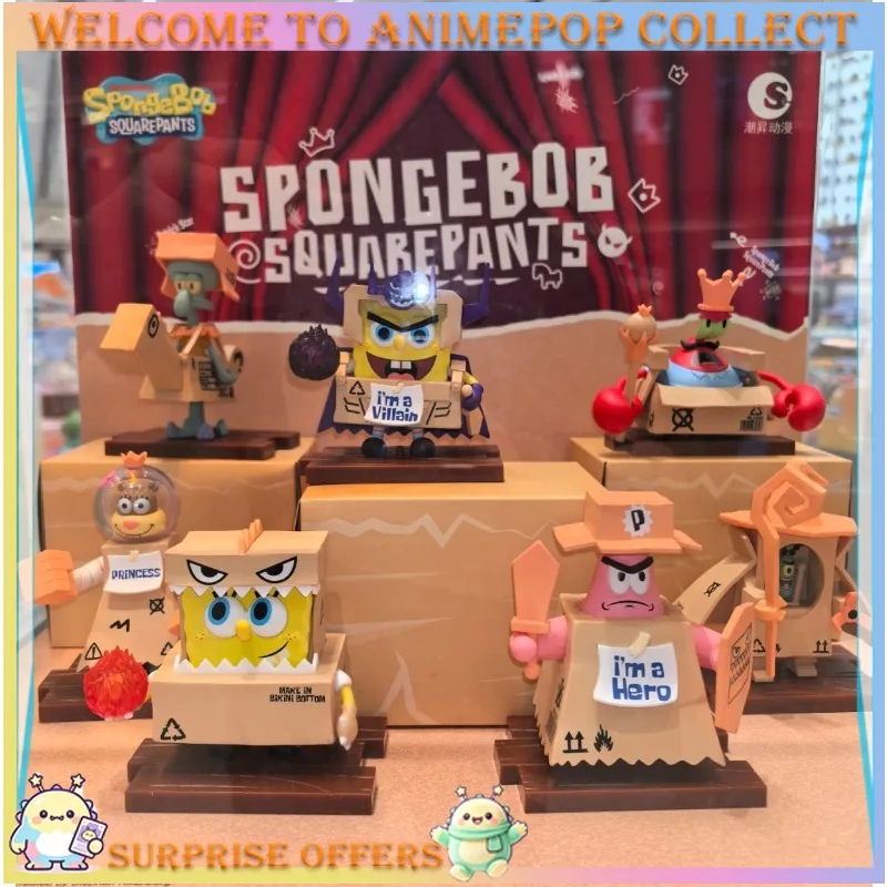 TOPTOY Оригинальная коллекционная фигурка Губки Боба Квадратныхштанов: Мистер Крабс из серии Blind Box Brave Stage – милая настольная декорация, идеальный подарок и игрушка.