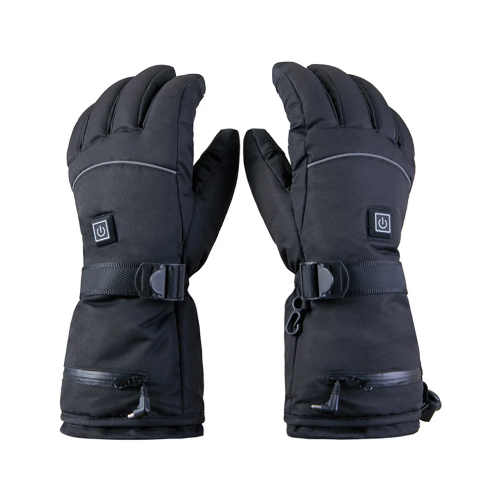 

Electric Battery Heated Gloves for Men Women Touchscreen Black Nylon 3 Heating Levels 3.7-4.5V 7.4V 3000mAh Lithium Battery