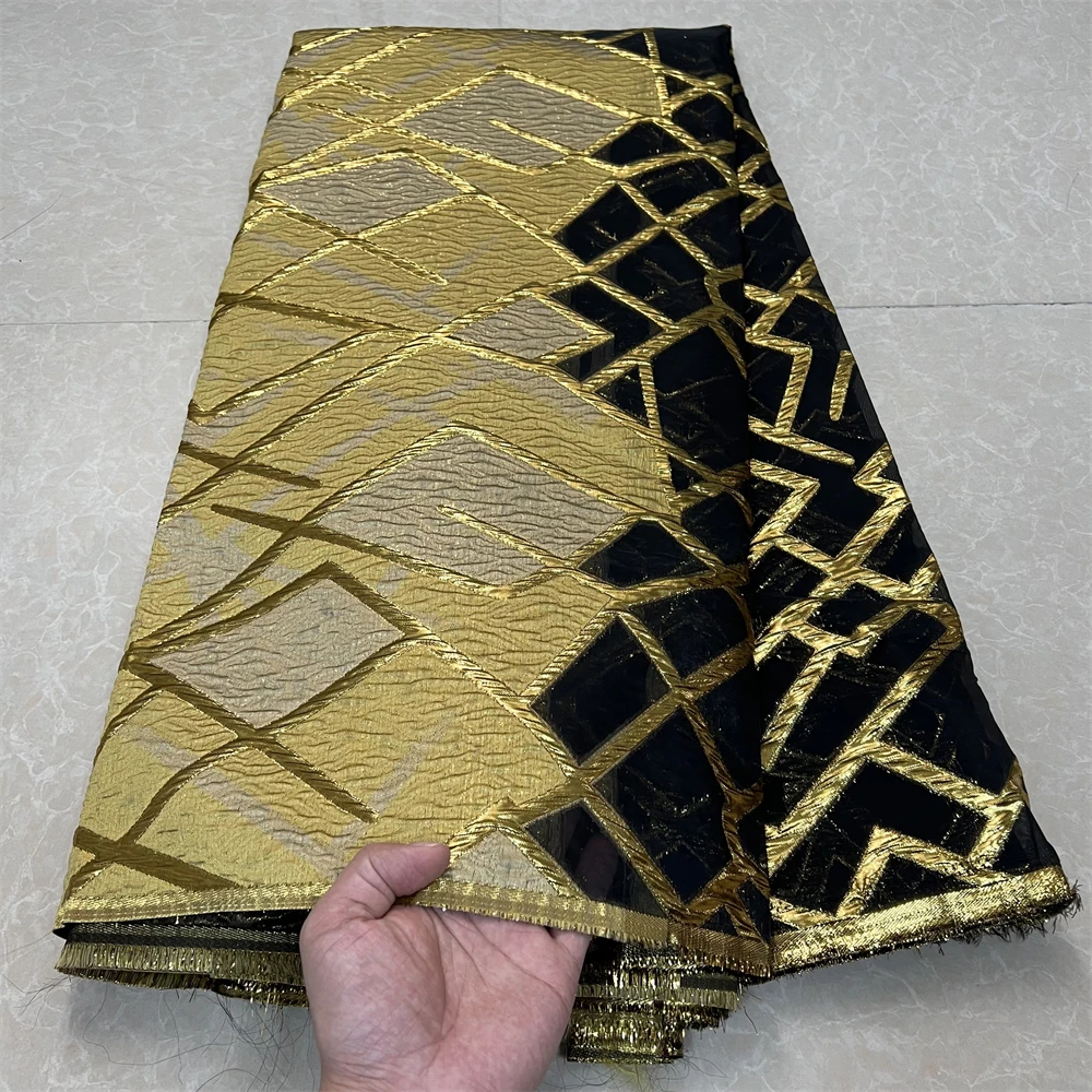 

High-Quality African Nigerian Tulle Lace Fabric Organza Embroidery Guipure for Party Gown Jacquard Wedding Dress 5Yard