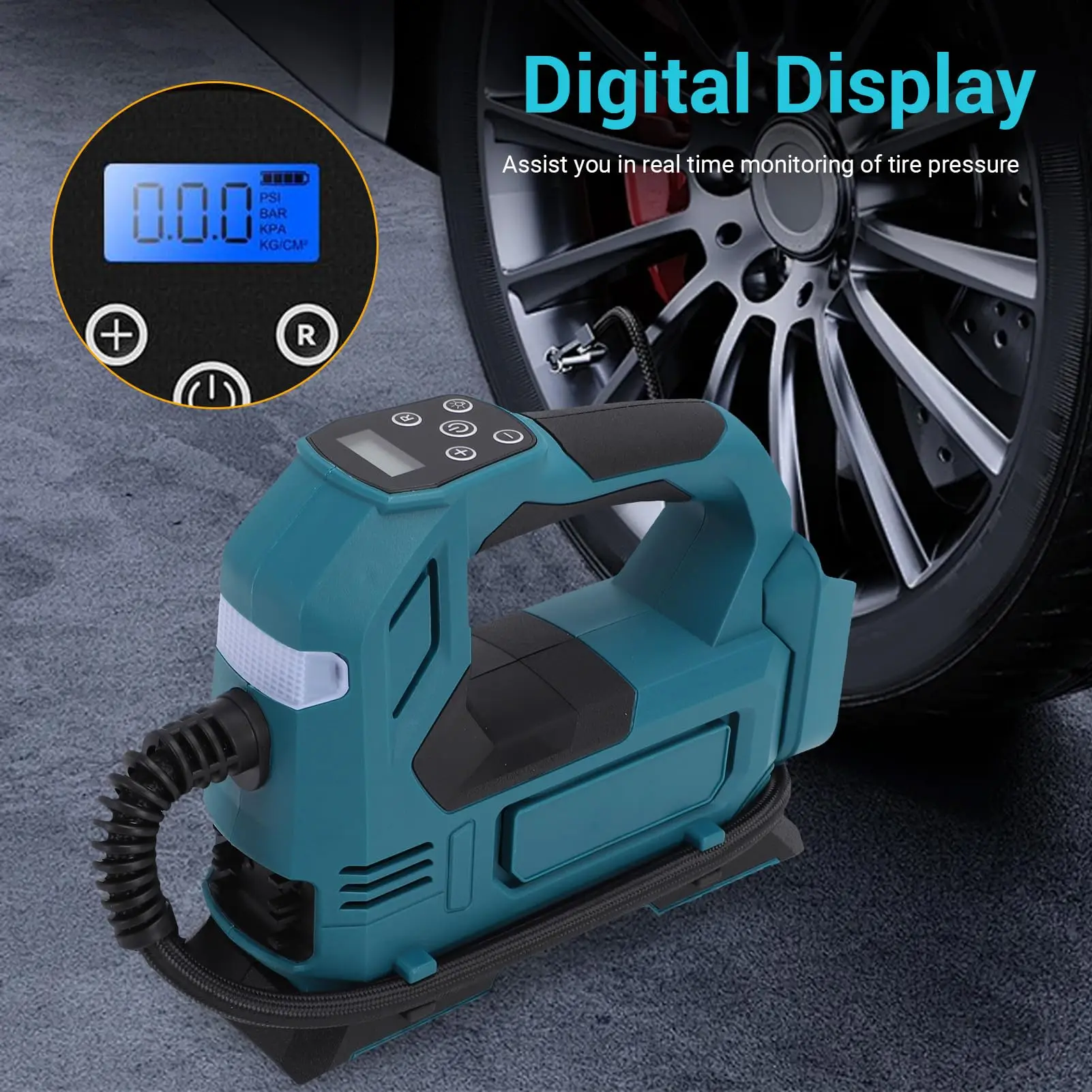 Pour Makita 18V batterie Portable sans fil gonfleur de pneu pompe à Air électrique compresseur d'air portatif pour voiture vélo pneus balle