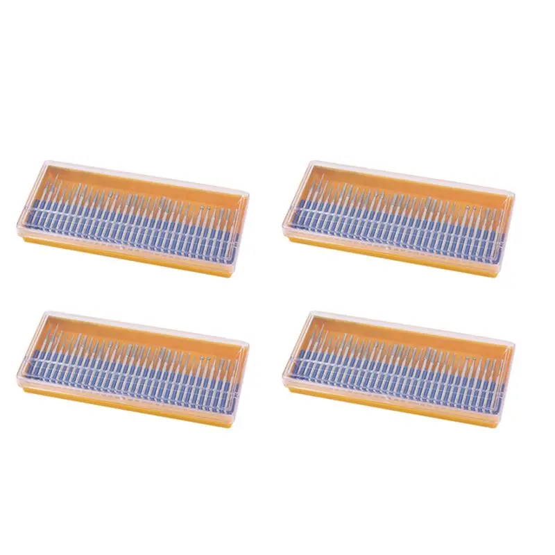 ABFU-120 Pcs Bur Grinding Stone Grinding Head Set Coated Carving Burrs Rotary Tool Bit Grit 120 Shank 3Mm 1/8 Inch For Dremel To