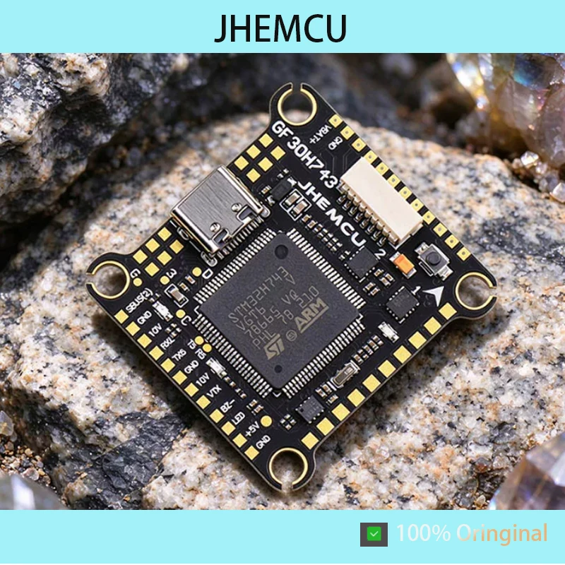 JHEMCU GF30H743-DSK FPV H743 Flight Controller, Dual ICM42688 Gyro, Dual BEC 5V/10V, Built-in OSD, HD VTX Supported