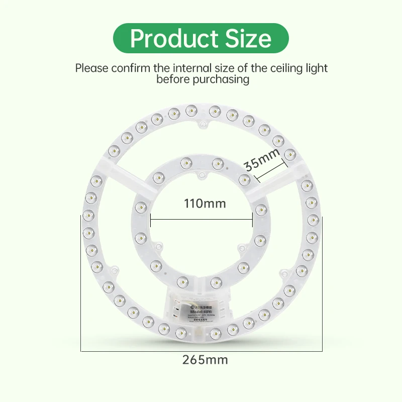 48W LED Ceiling Light Panel Module 220V round Circle Board 6000K/4000K for Ceiling Fan Lighting Replacement