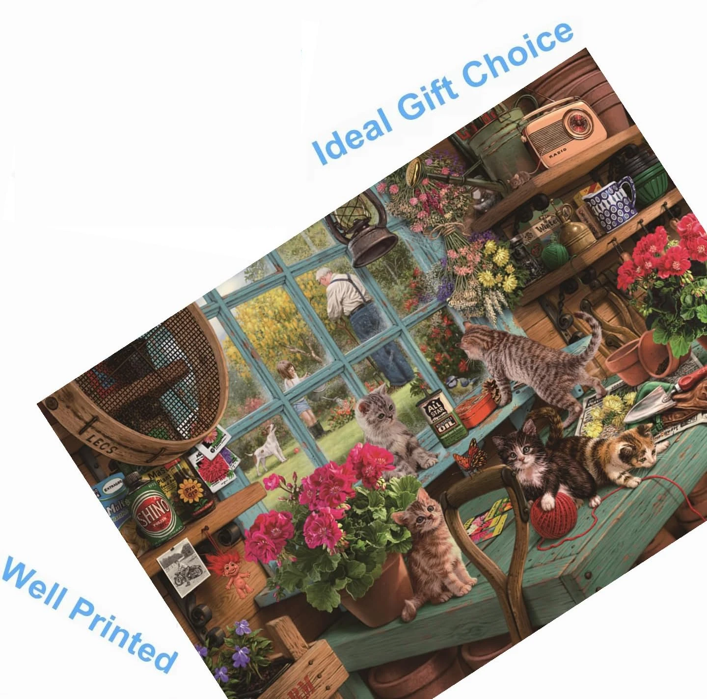 500 Pieces Jigsaw Puzzle Naughty Cats Woode Puzzle Unique Gift for Adult Kids Friend Animal Lover Home Office Bedroom Wall Decor