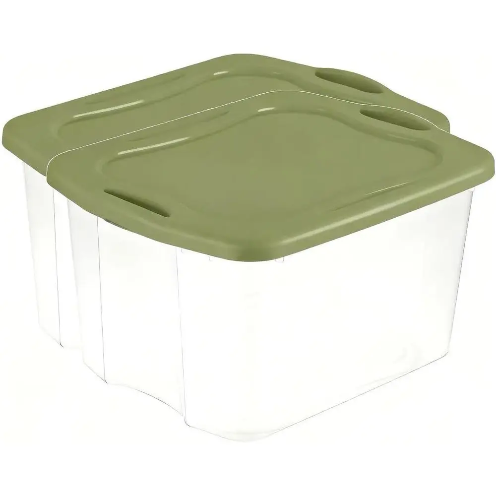 

70-Quart Large Heavy-Duty Stackable Plastic Storage Bin with Grip Handles and Lids, Ideal for Holiday Decor and Garage Organizat