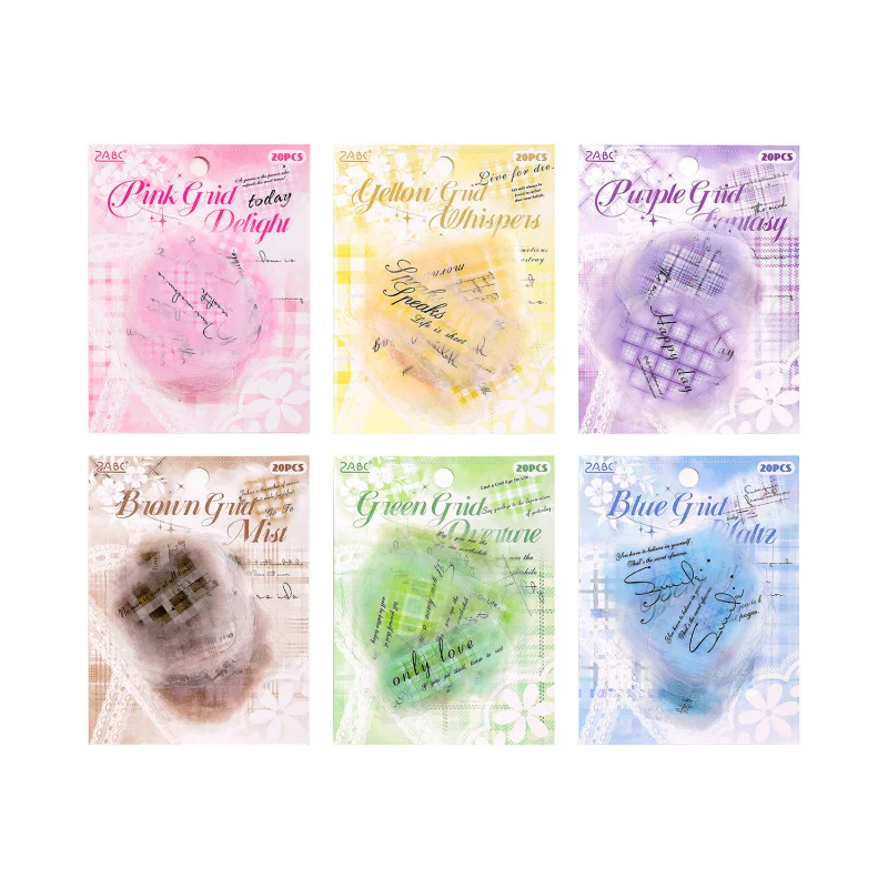 1pack/20pcs INS Creative Gradient Smudge Text Stickers DIY Handmade Album Scrapbooking Decorative Paper Supplies