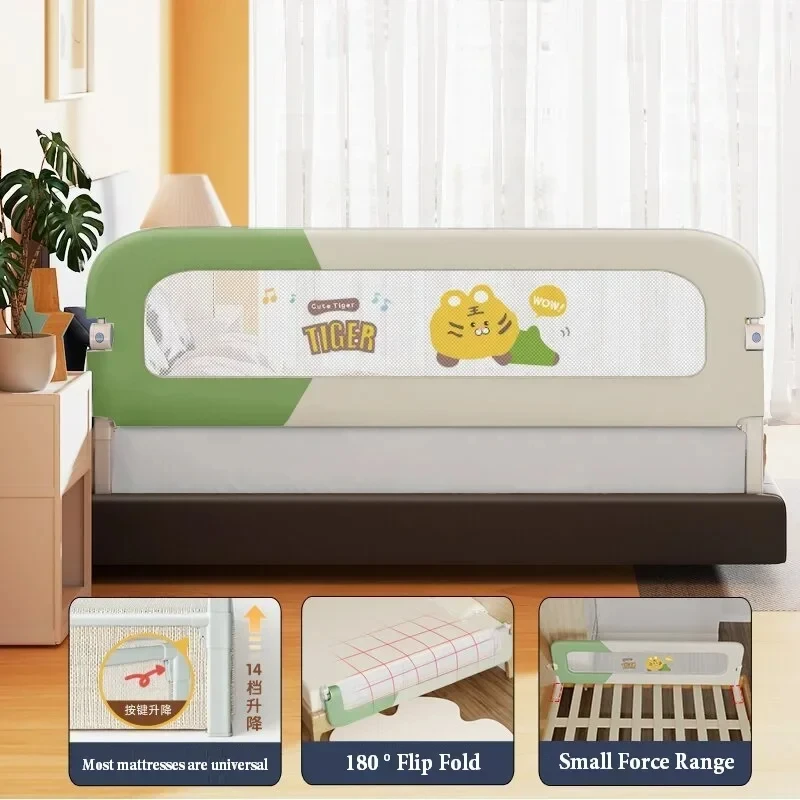 Collapsible Baby Rail Bed Guardrail Bed Safety Railing Portable Bed Guard for Kids Protective Barrier Anti-Fall Security Fence